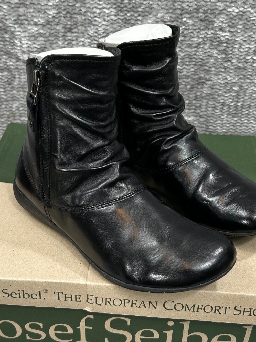Joseph Seibel Faye 05 Black Leather Slouchy Comfort Boot EU 36